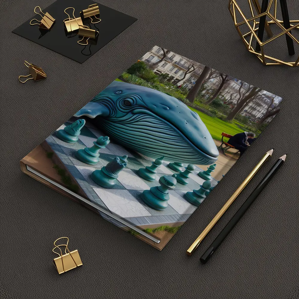 Blue Whale Chess Sculpture Paris Park – Notebooks