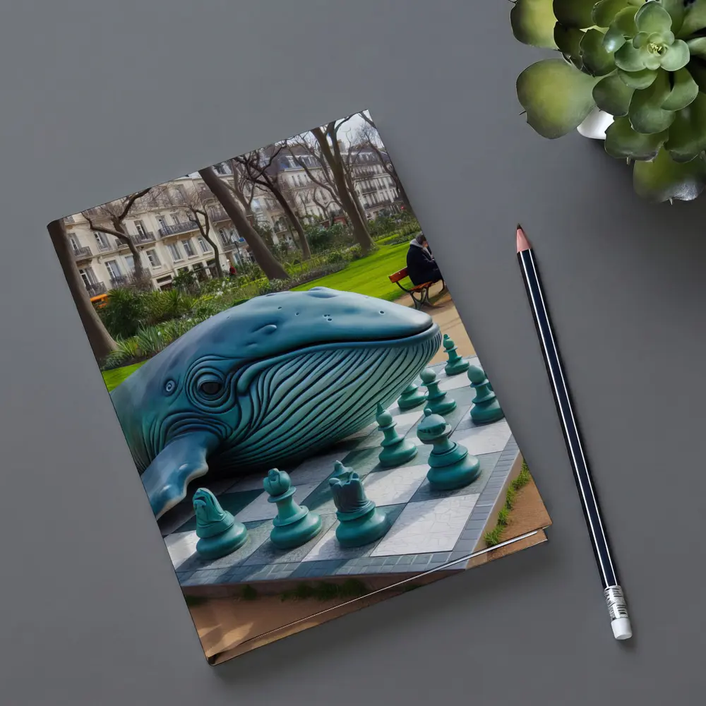 Blue Whale Chess Sculpture Paris Park – Notebooks