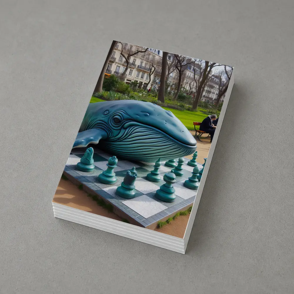 Blue Whale Chess Sculpture Paris Park – Postcards