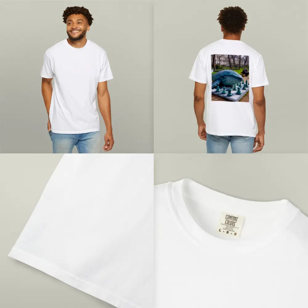 Blue Whale Chess Sculpture Paris Park – T-Shirts