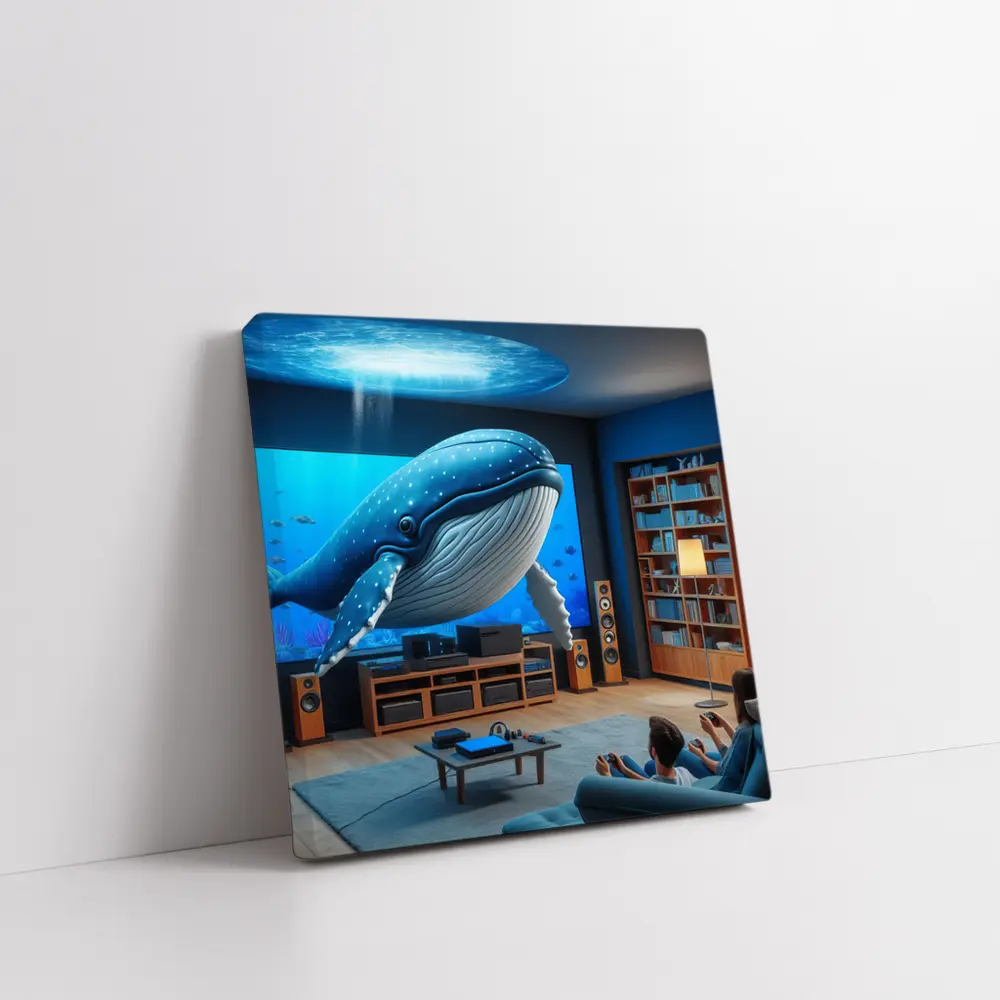 Blue Whale Art Living Room Ocean Scene – Wall Art