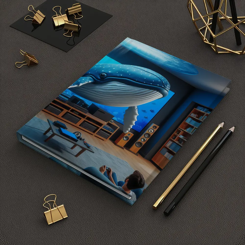 Blue Whale Art Living Room Ocean Scene – Notebooks
