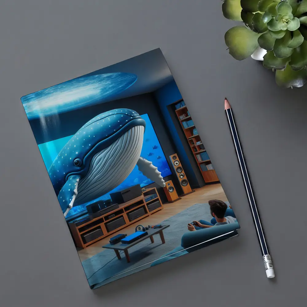 Blue Whale Art Living Room Ocean Scene – Notebooks