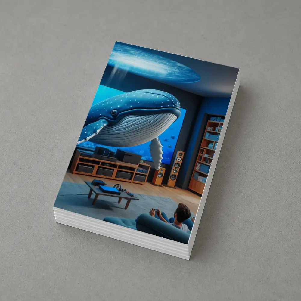 Blue Whale Art Living Room Ocean Scene – Postcards