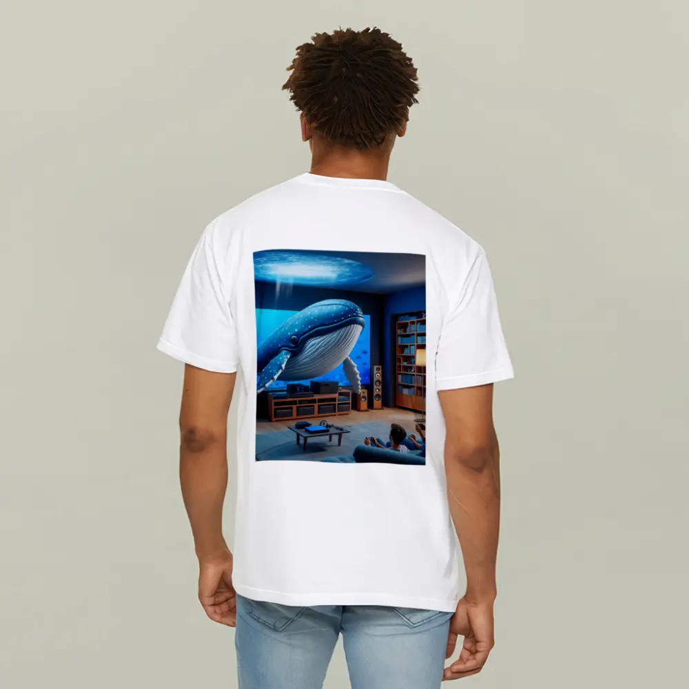 Blue Whale Art Living Room Ocean Scene – T-Shirts