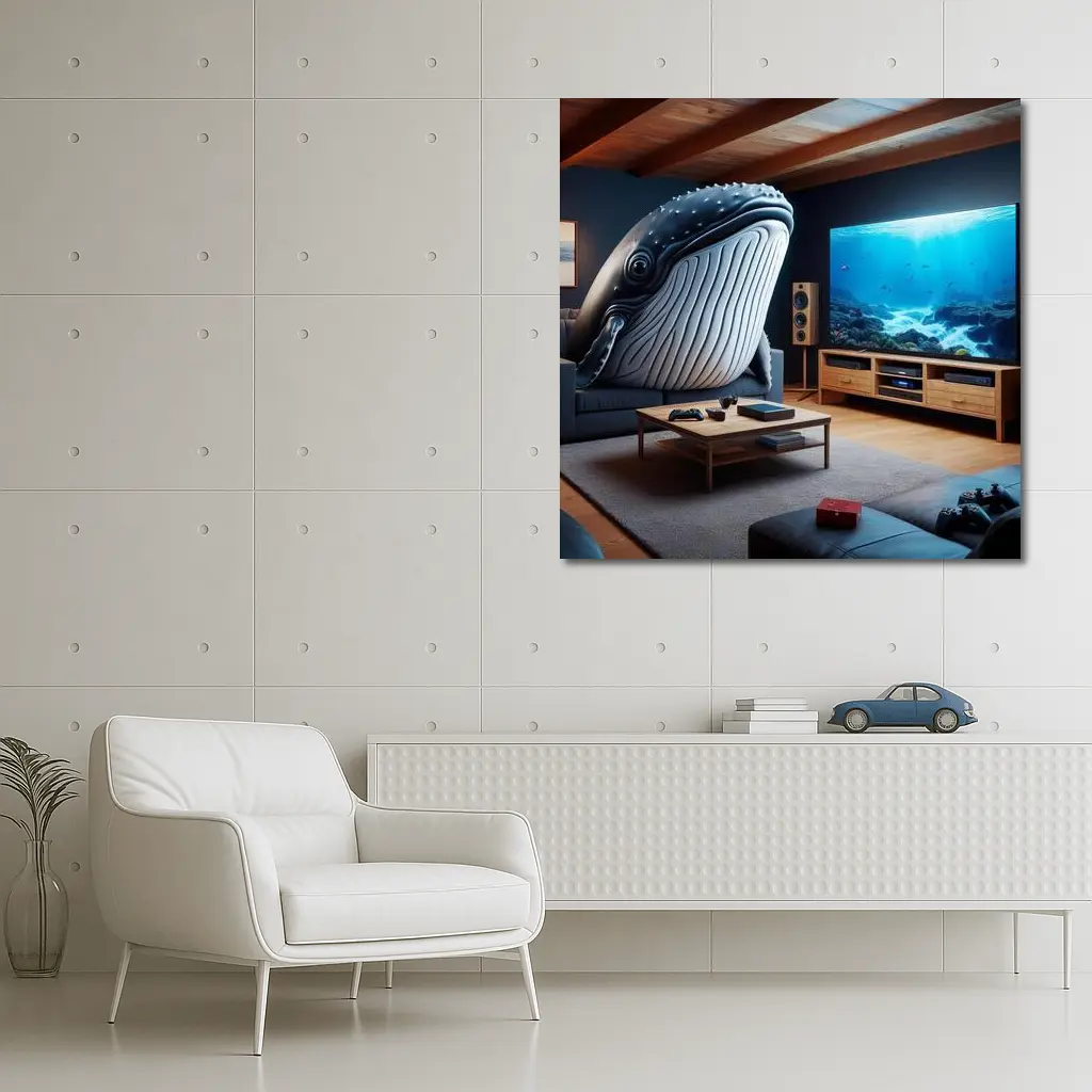 Humpback Whale Chilling In Living Room – Wall Art