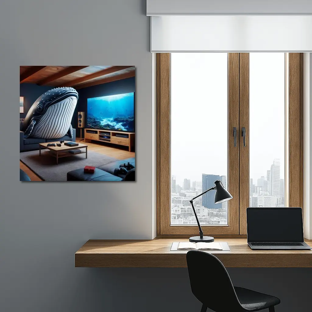 Humpback Whale Chilling In Living Room – Wall Art