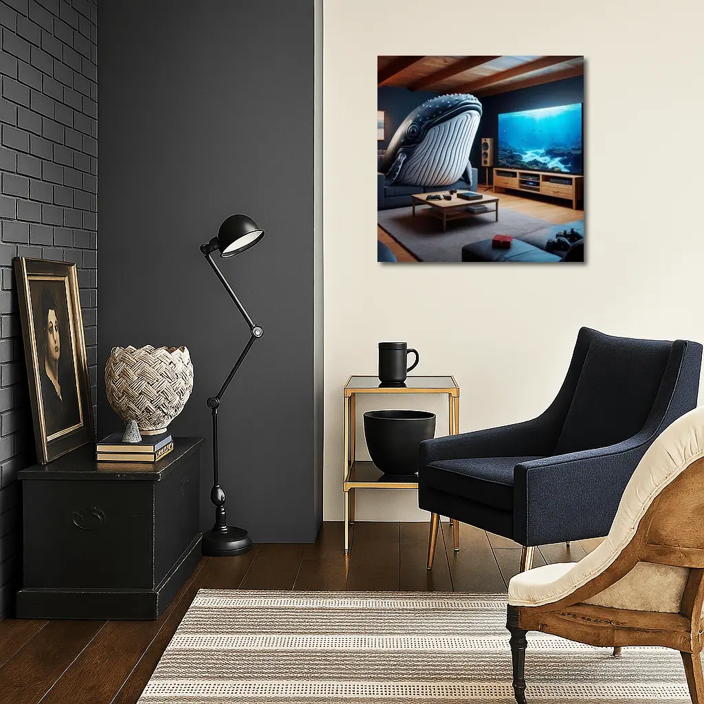 Humpback Whale Chilling In Living Room – Wall Art