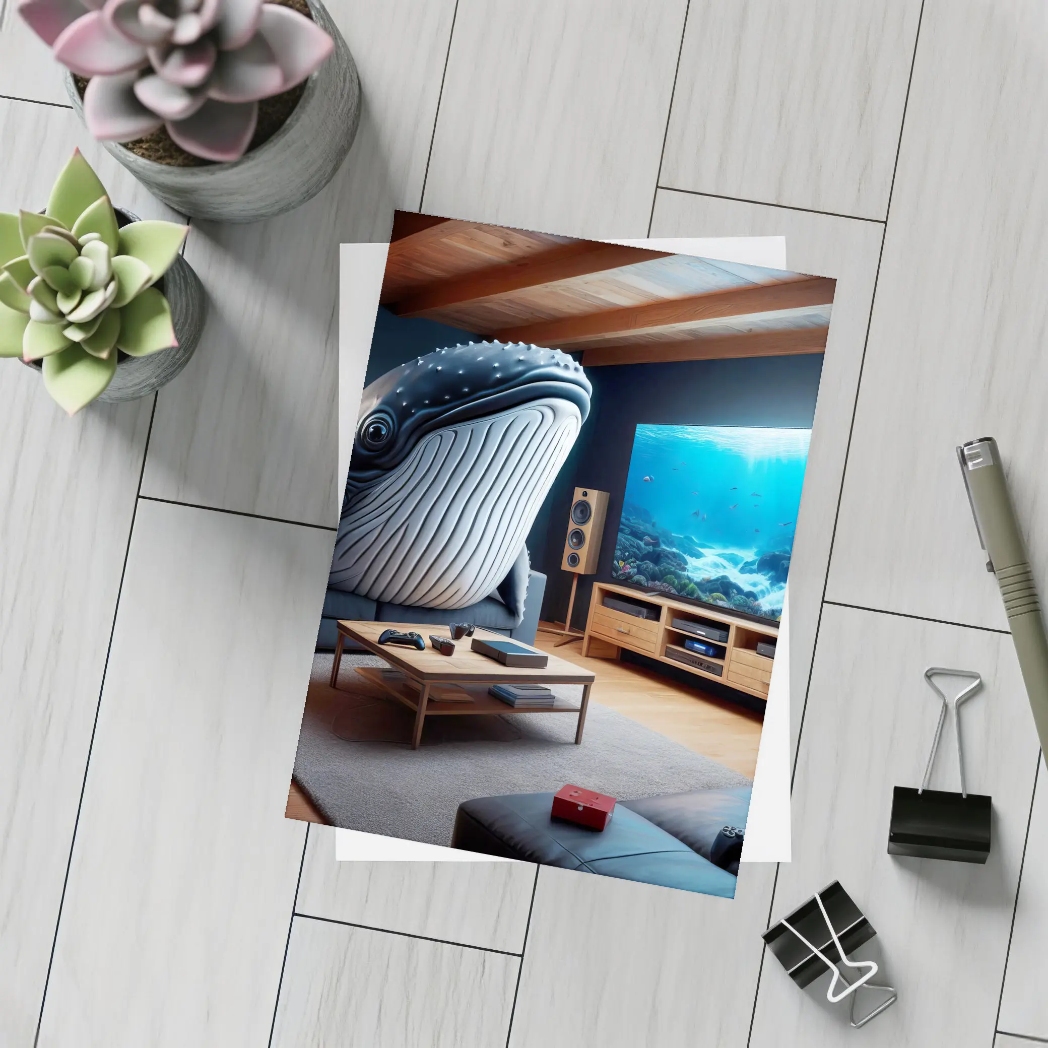 Humpback Whale Chilling In Living Room – Postcards