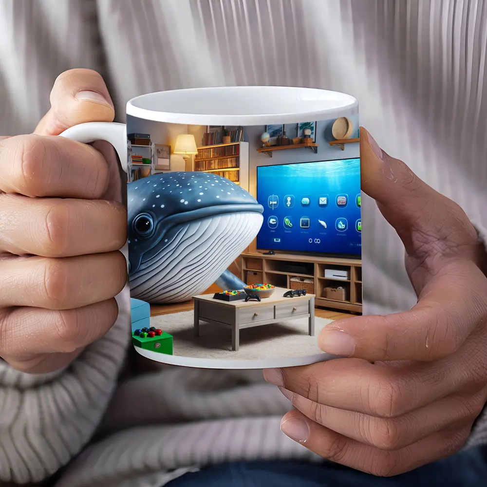 Whale Shark Relaxing In Cozy Living Room – Mugs
