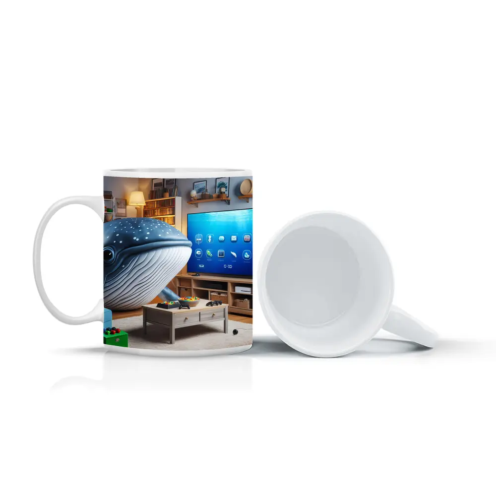 Whale Shark Relaxing In Cozy Living Room – Mugs