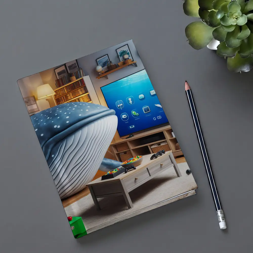 Whale Shark Relaxing In Cozy Living Room – Notebooks