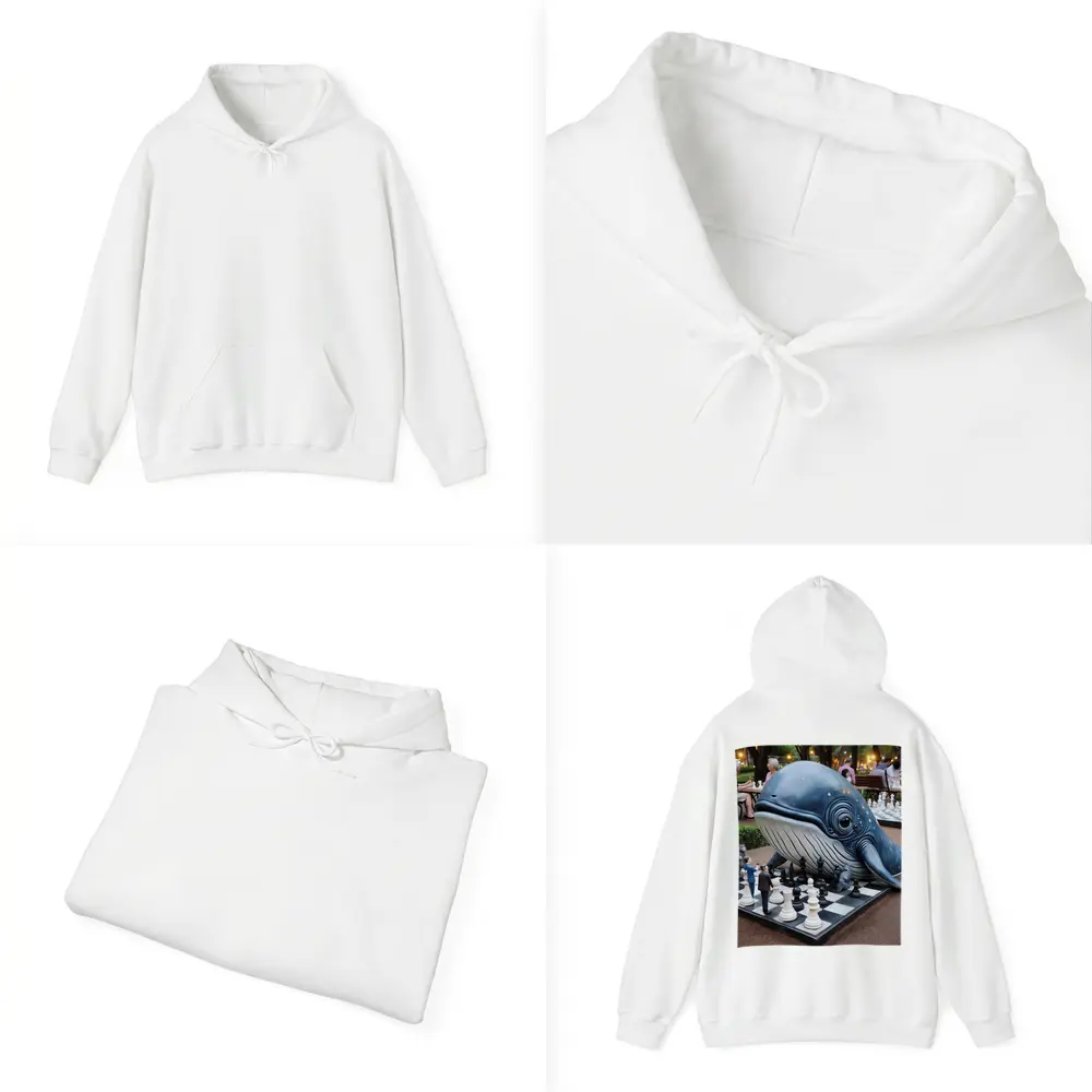 Whale Playing Chess In City Park – Hoodies
