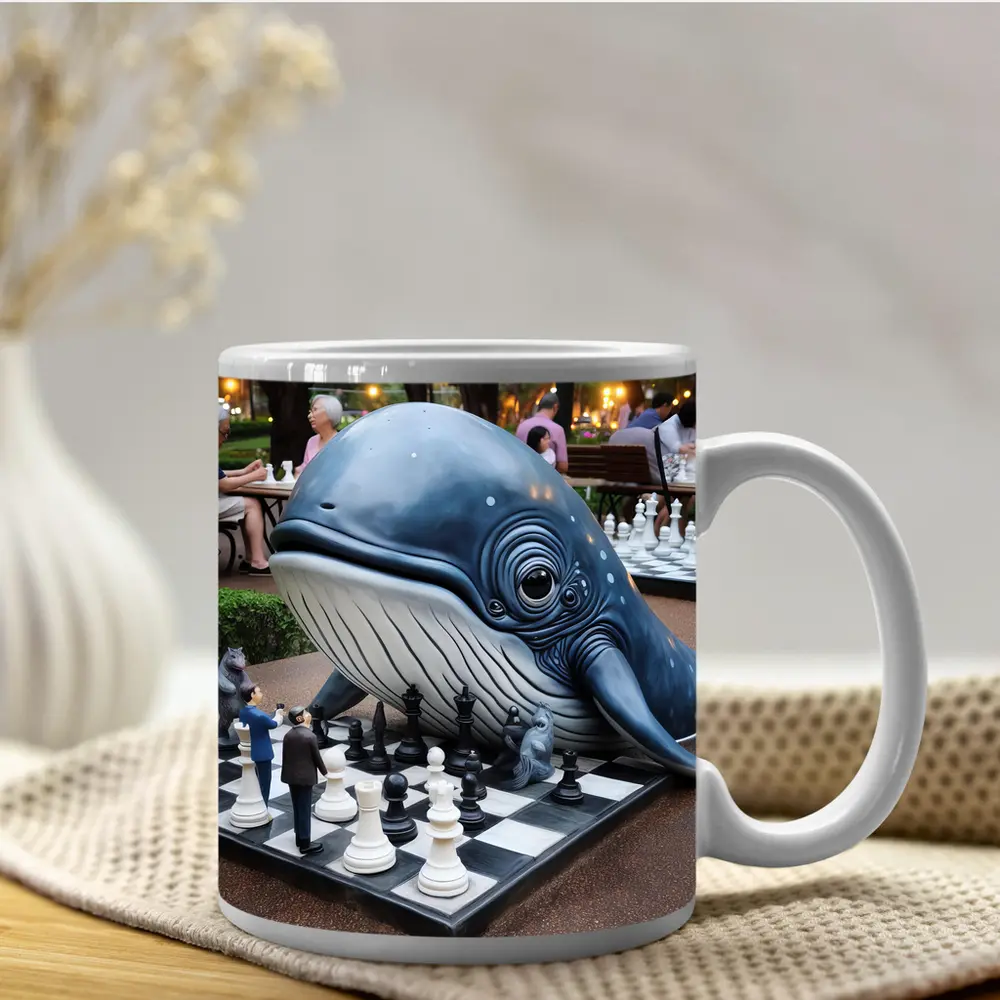 Whale Playing Chess In City Park – Mugs