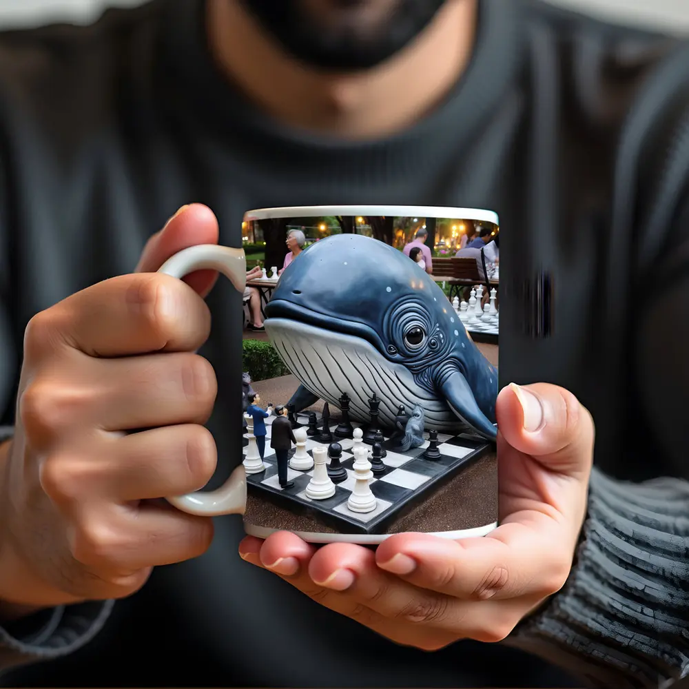 Whale Playing Chess In City Park – Mugs