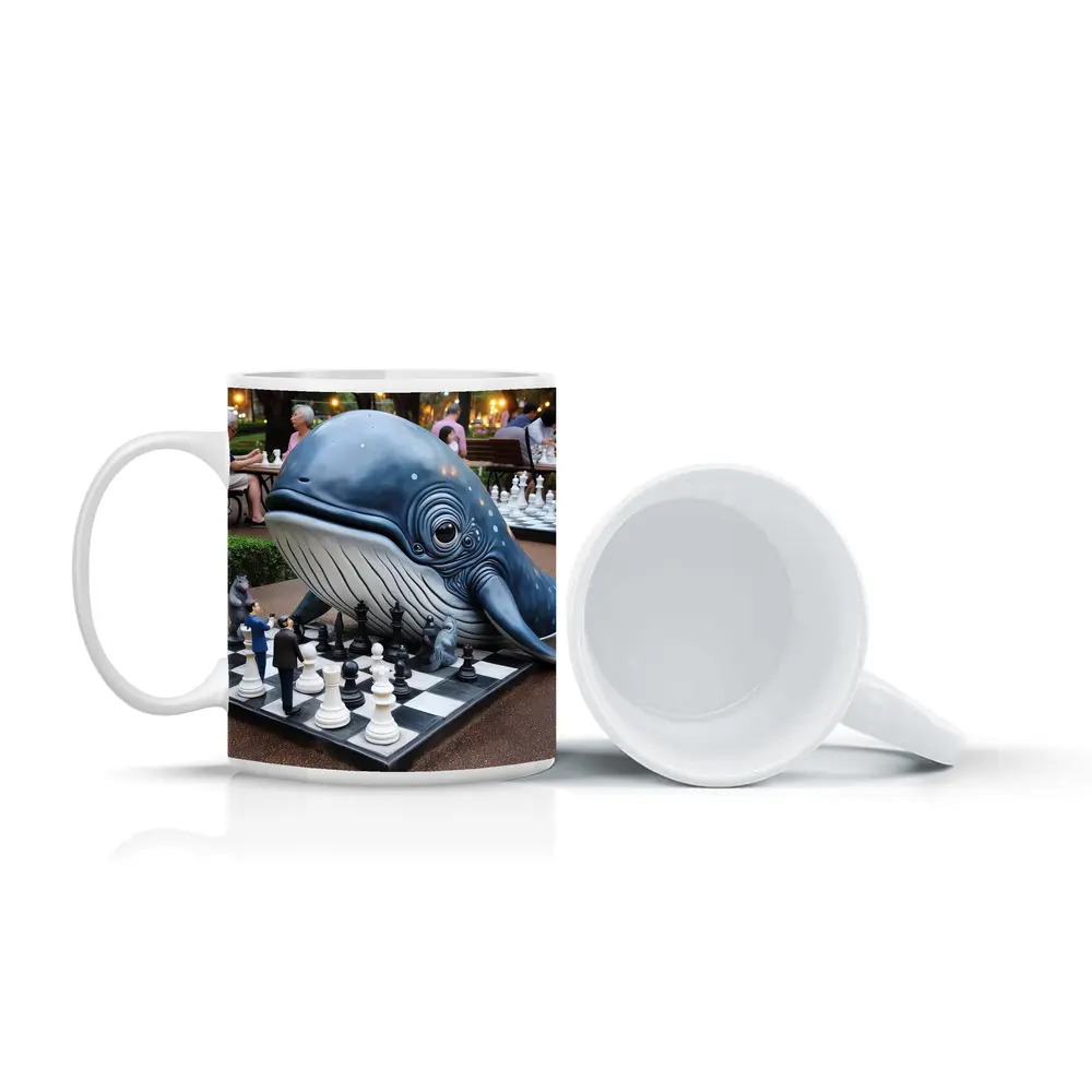 Whale Playing Chess In City Park – Mugs