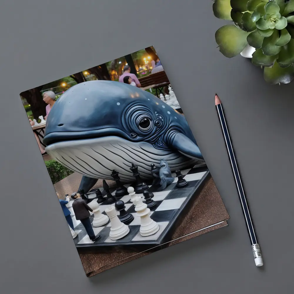 Whale Playing Chess In City Park – Notebooks
