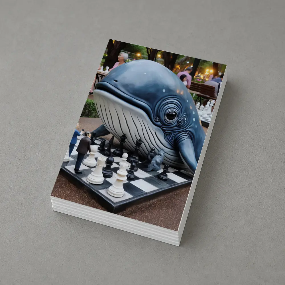 Whale Playing Chess In City Park – Postcards
