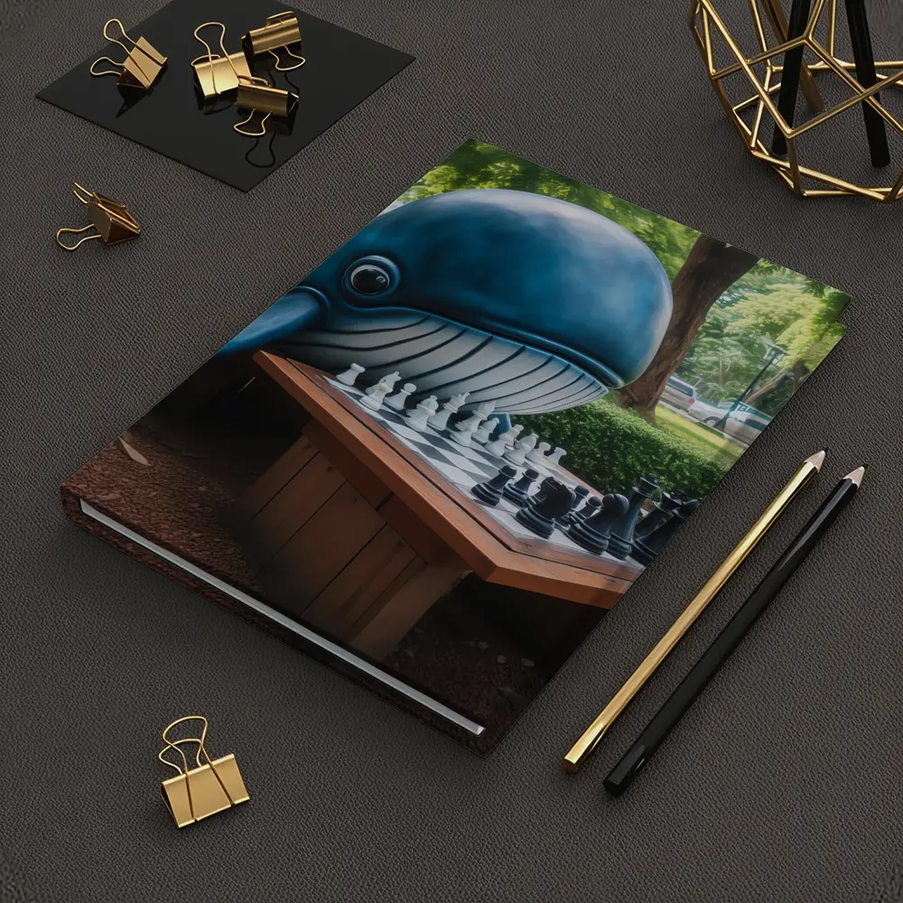 Blue Whale Playing Chess In Park – Notebooks