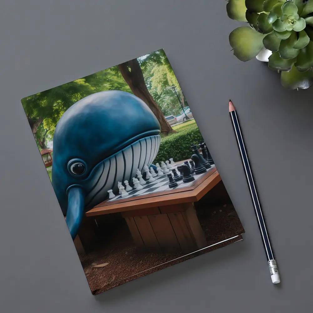Blue Whale Playing Chess In Park – Notebooks