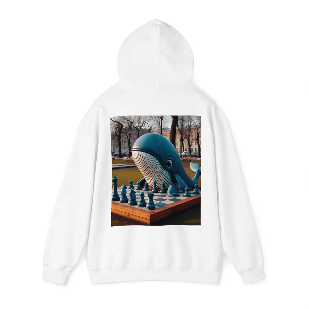 Blue Whale Playing Chess In Park – Hoodies