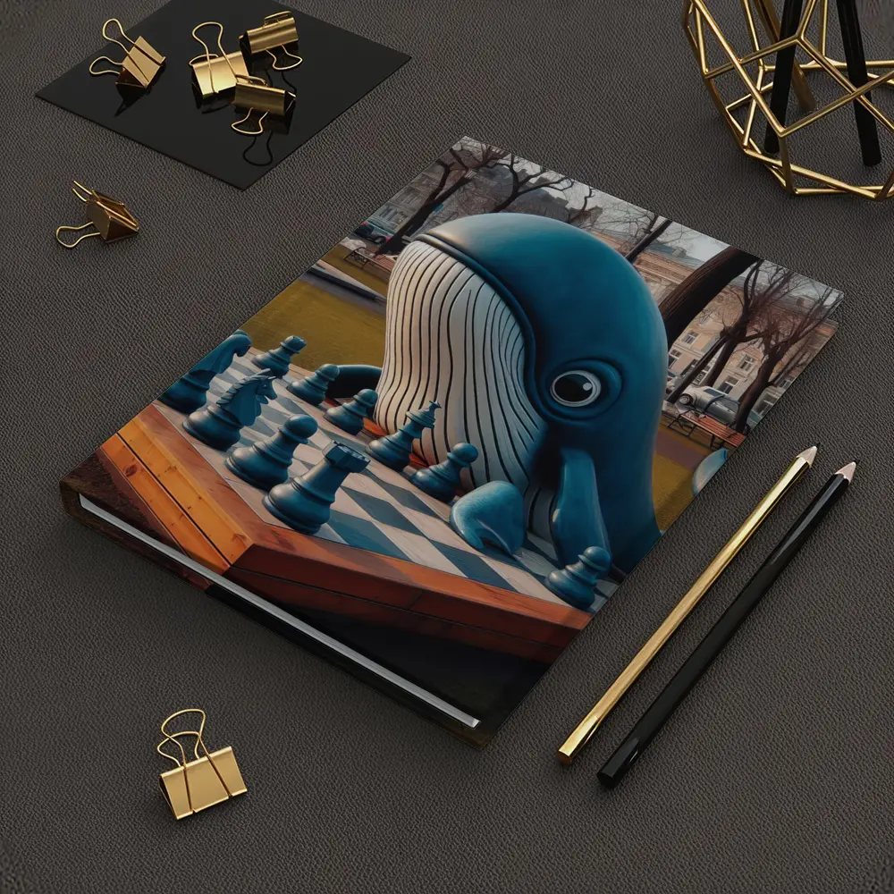 Blue Whale Playing Chess In Park – Notebooks
