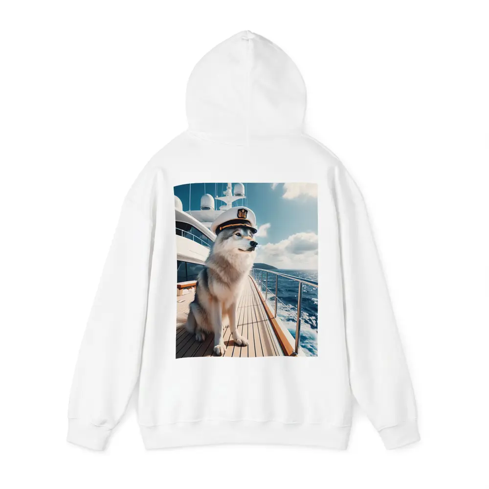 Husky Captain on Luxury Yacht Ocean – Hoodies