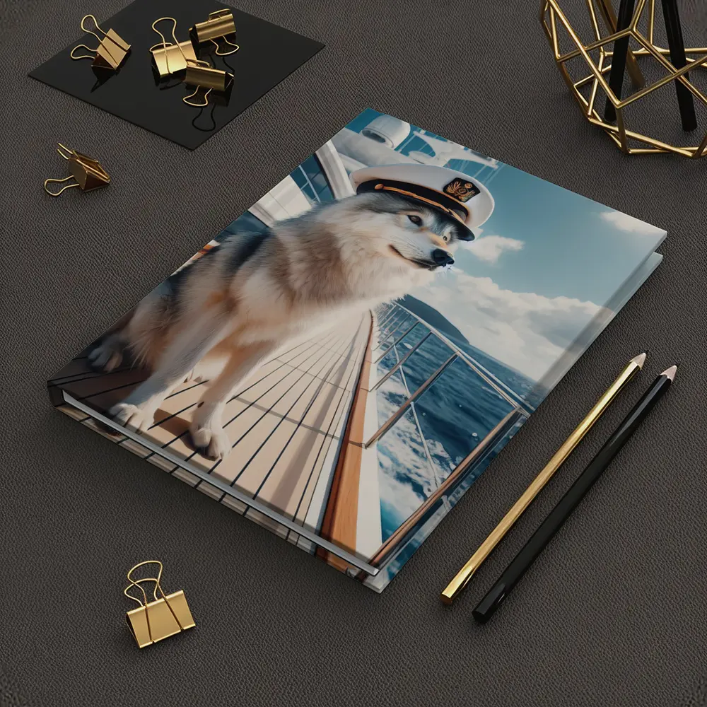 Husky Captain on Luxury Yacht Ocean – Notebooks