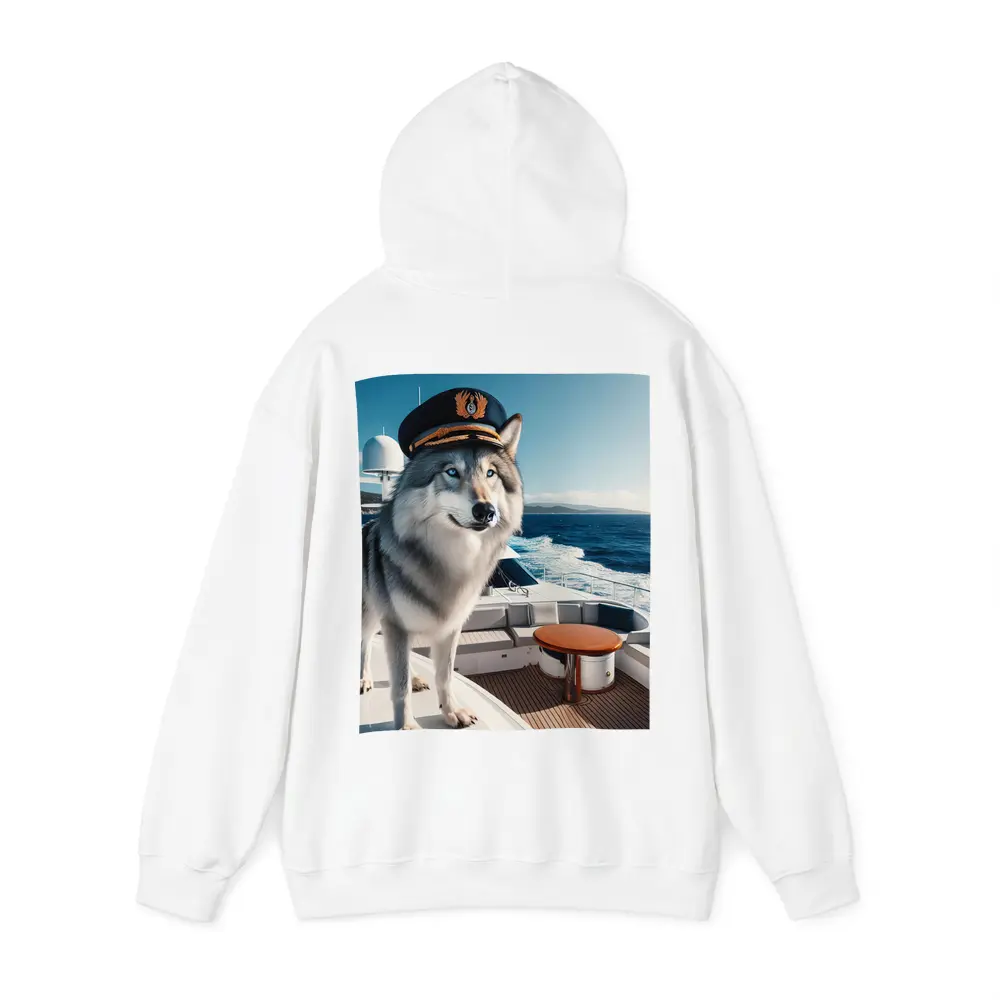 Wolf Captain Hat Yacht Ocean Background – Hoodies