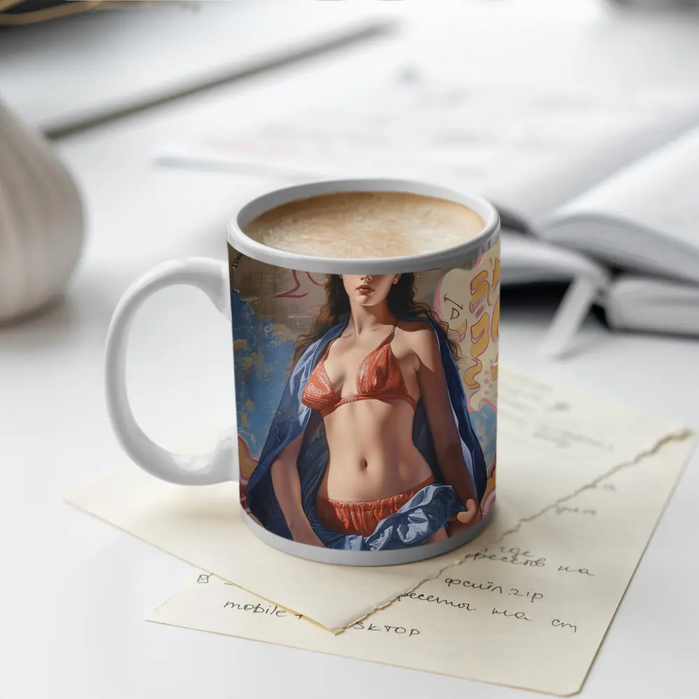 Sacred Woman Graffiti Urban Art Background – Mugs