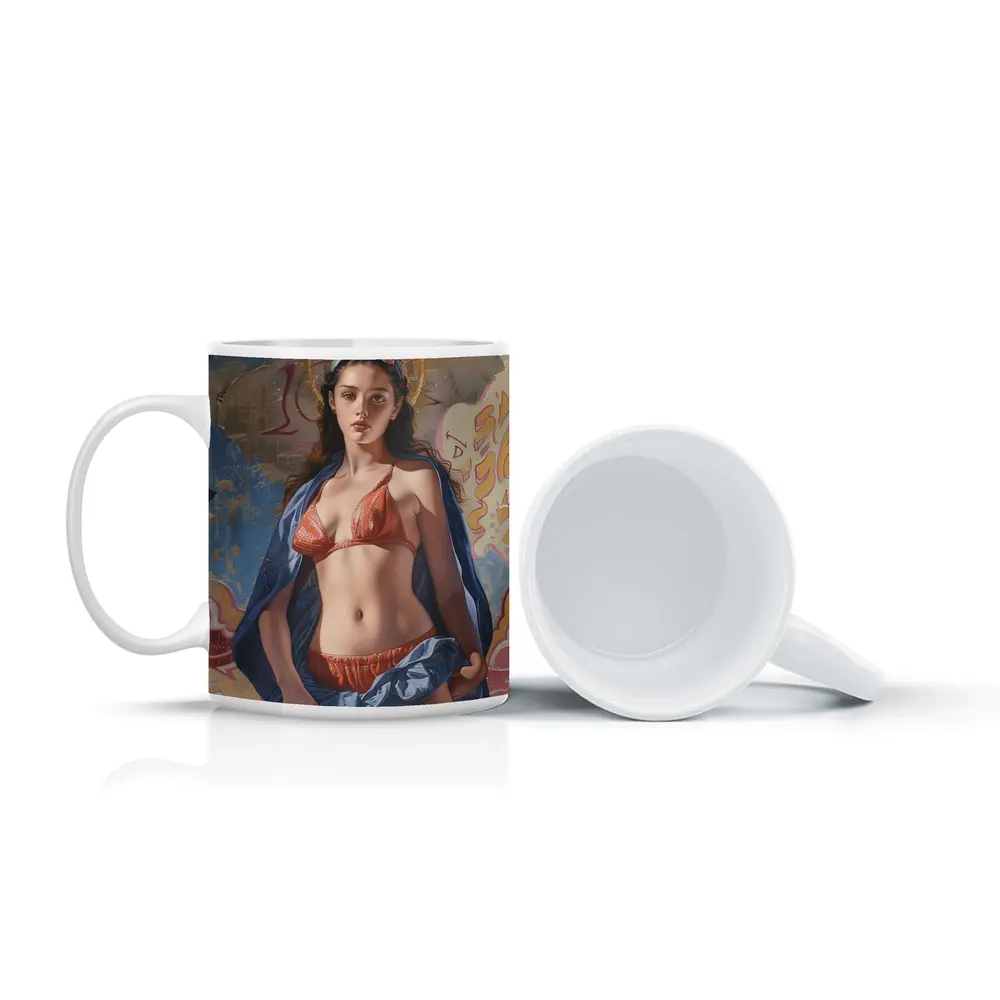 Sacred Woman Graffiti Urban Art Background – Mugs