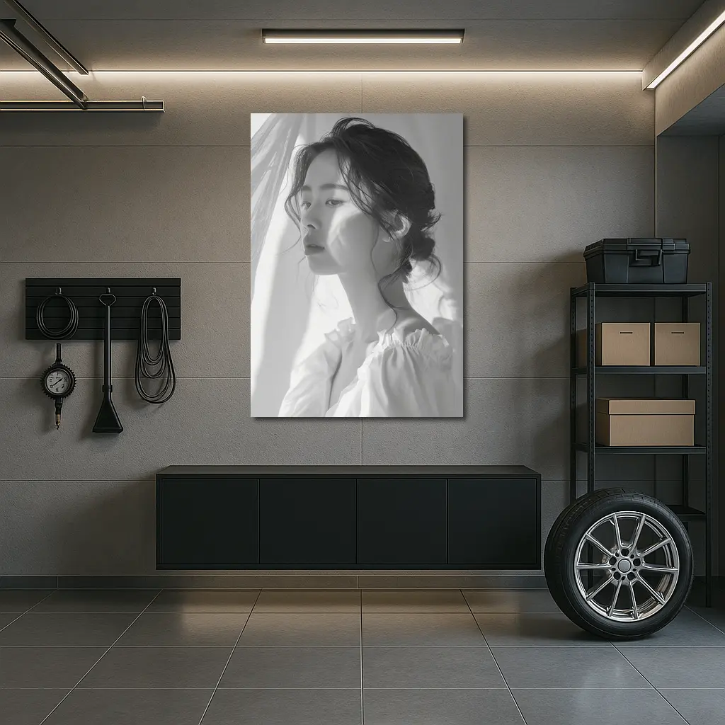 Asian Woman Portrait Black and White Art – Wall Art