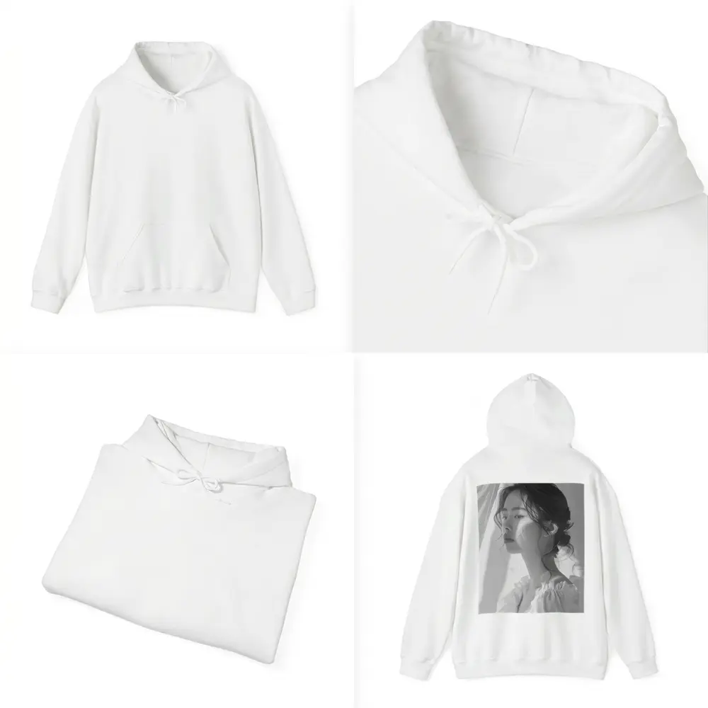 Asian Woman Portrait Black and White Art – Hoodies