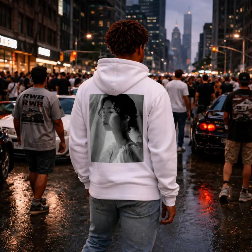 Asian Woman Portrait Black and White Art – Hoodies