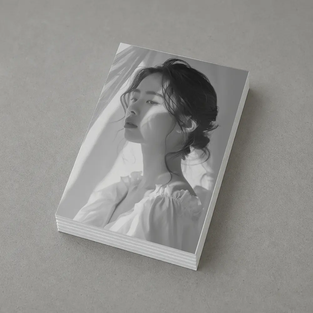 Asian Woman Portrait Black and White Art – Postcards