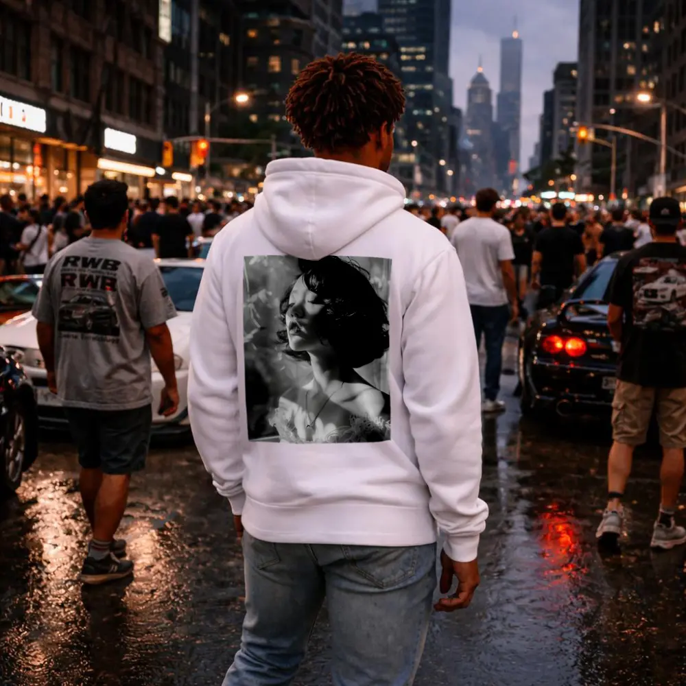 Black and White Woman Portrait Soft Light – Hoodies