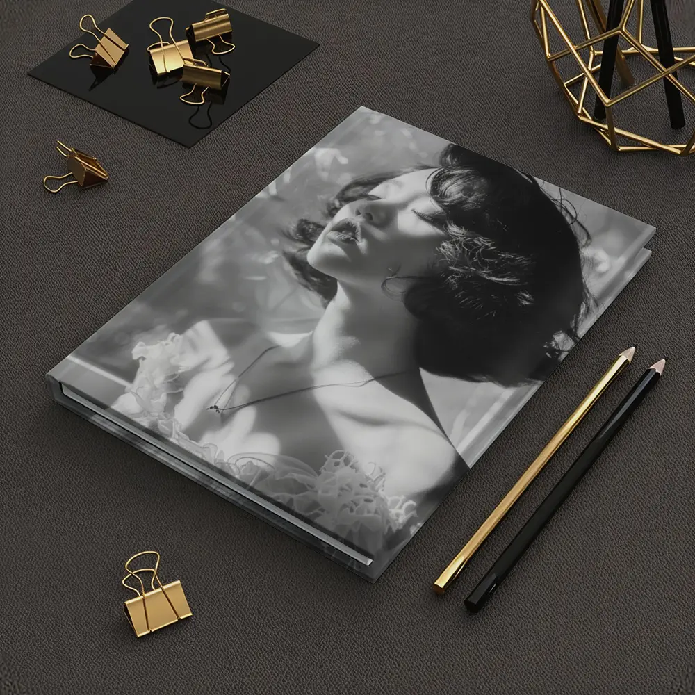 Black and White Woman Portrait Soft Light – Notebooks