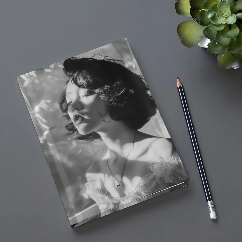 Black and White Woman Portrait Soft Light – Notebooks