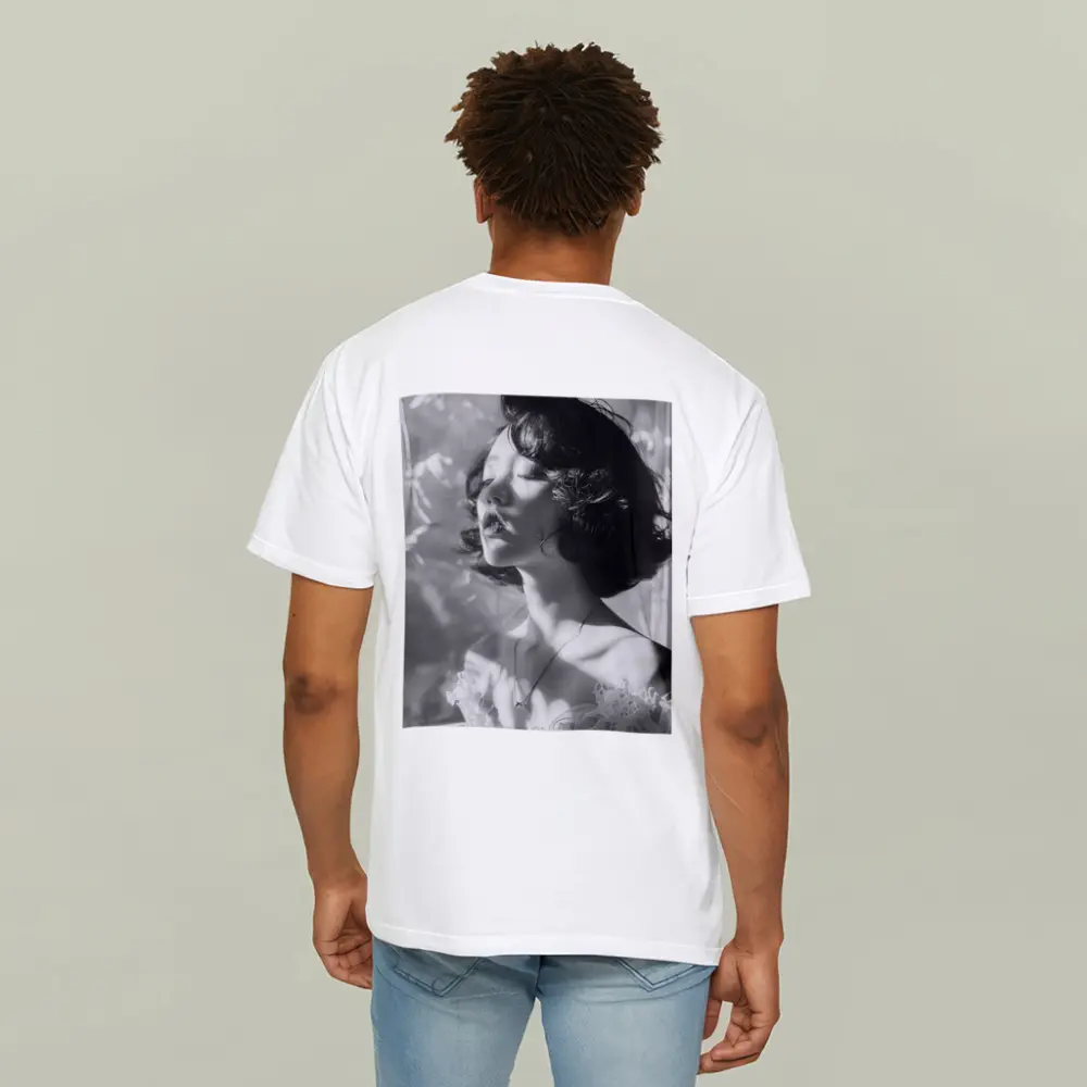 Black and White Woman Portrait Soft Light – T-Shirts