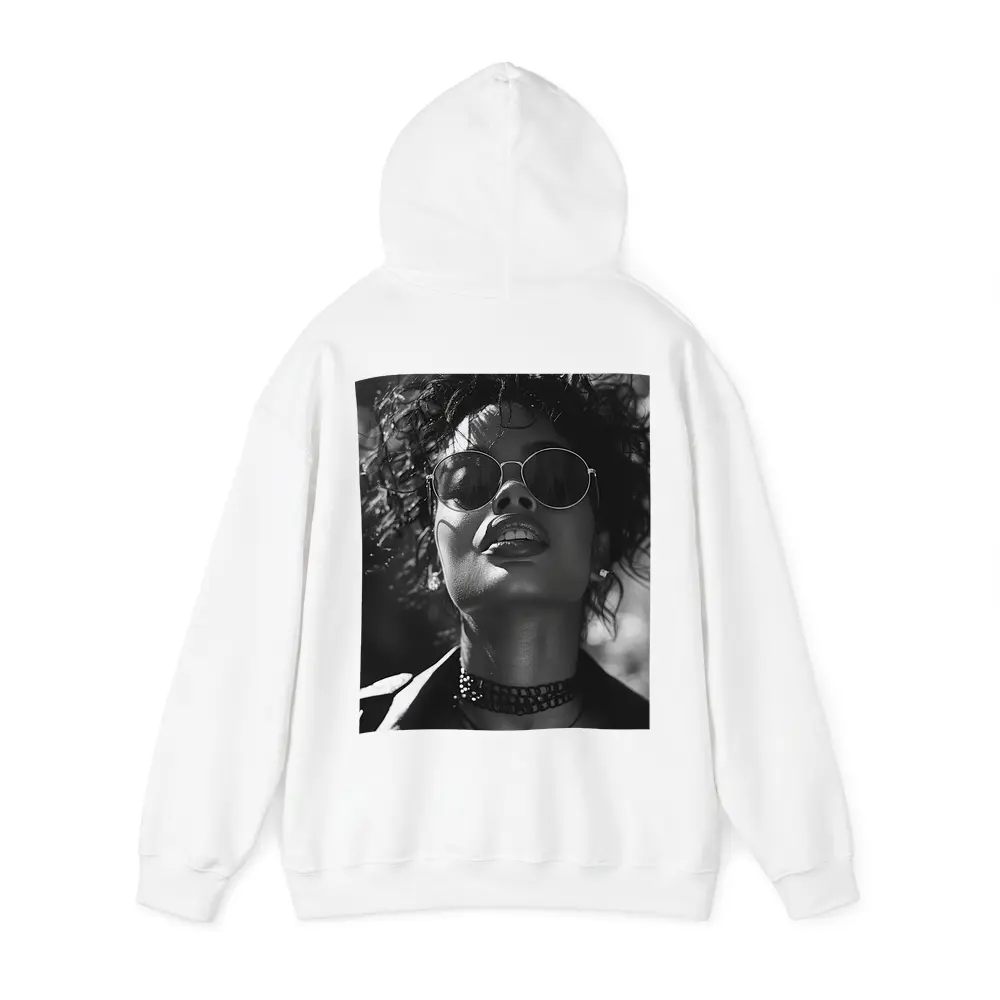 Black and White Woman Portrait Sunglasses Fashion – Hoodies