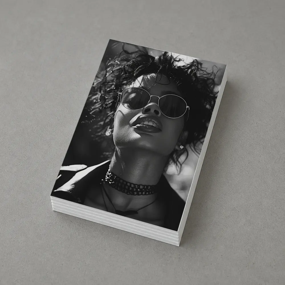 Black and White Woman Portrait Sunglasses Fashion – Postcards
