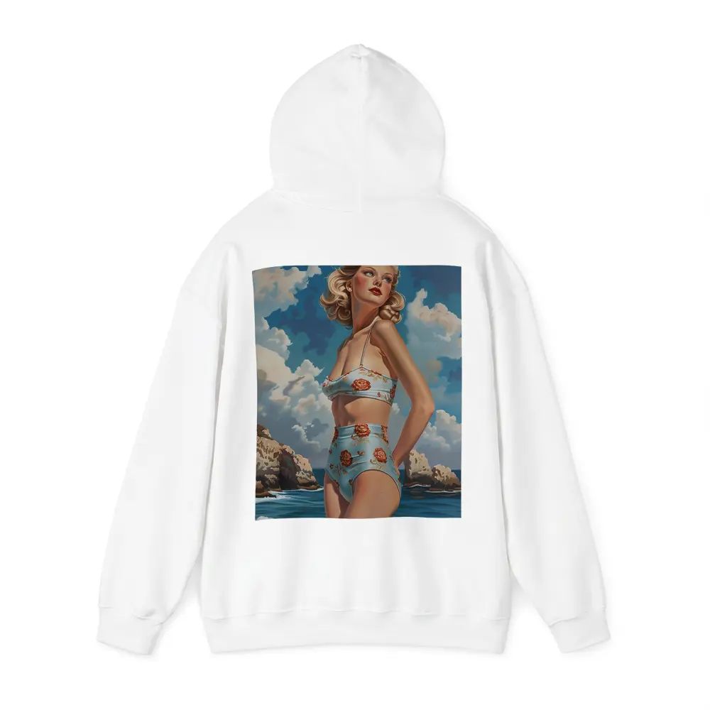 Retro Pin Up Woman Ocean Painting Art – Hoodies
