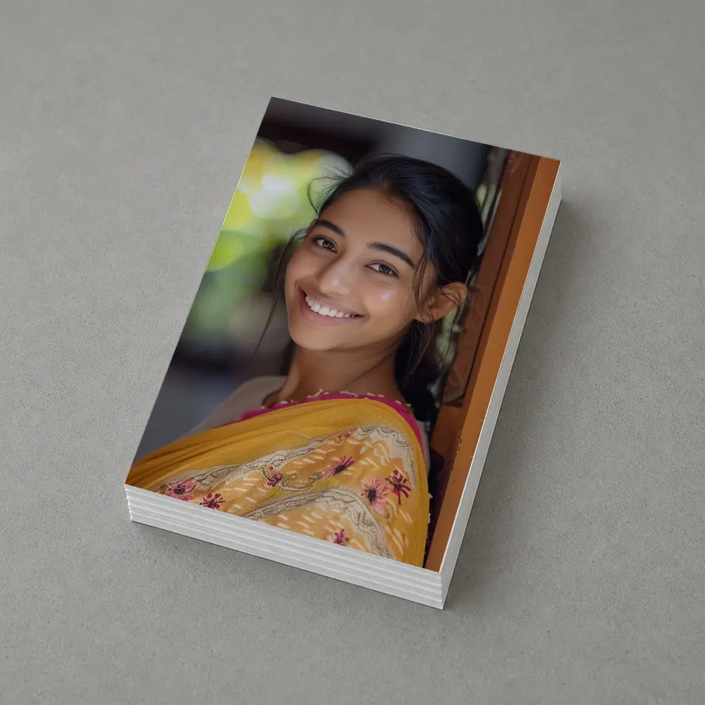 Young Indian Woman Smiling In Traditional Saree – Postcards