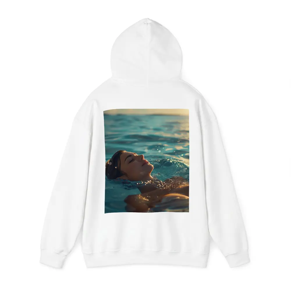 Woman Floating In Calm Ocean Water – Hoodies