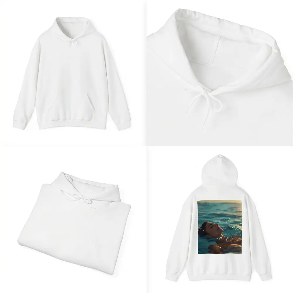 Woman Floating In Calm Ocean Water – Hoodies