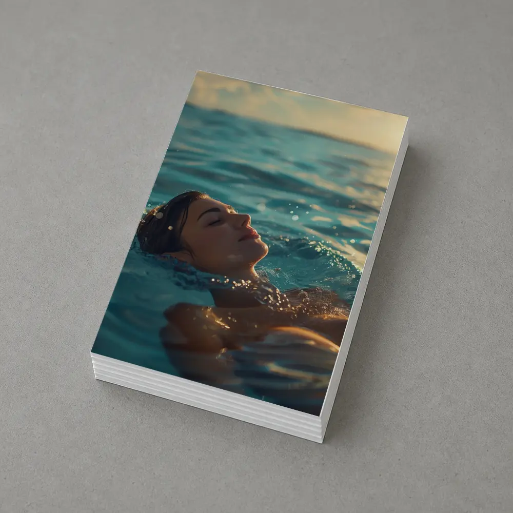 Woman Floating In Calm Ocean Water – Postcards