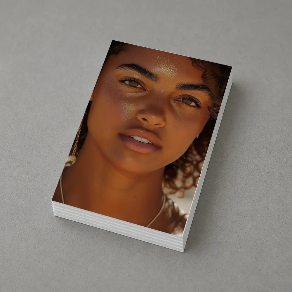 Young Woman Portrait With Gold Glitter – Postcards