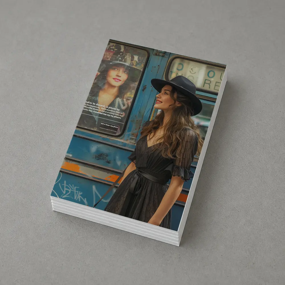 Woman Black Dress Hat Urban Street Style – Postcards