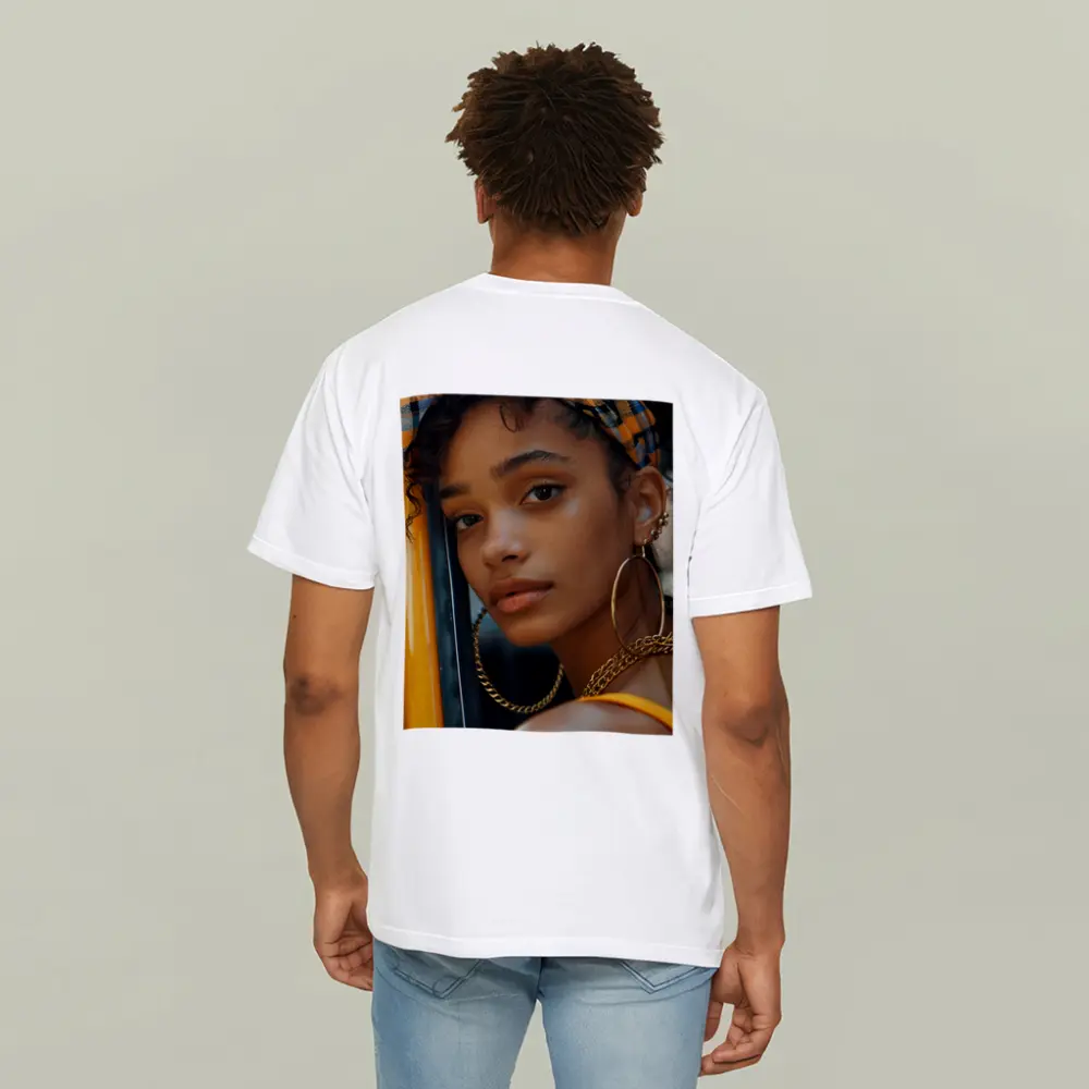 Young Woman Gold Jewelry Urban Street Style – T-Shirts