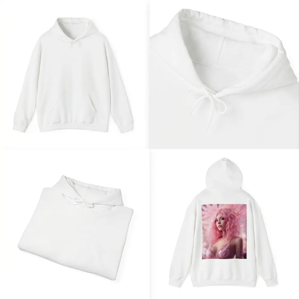 Pink Angel Woman Fantasy Digital Art – Hoodies